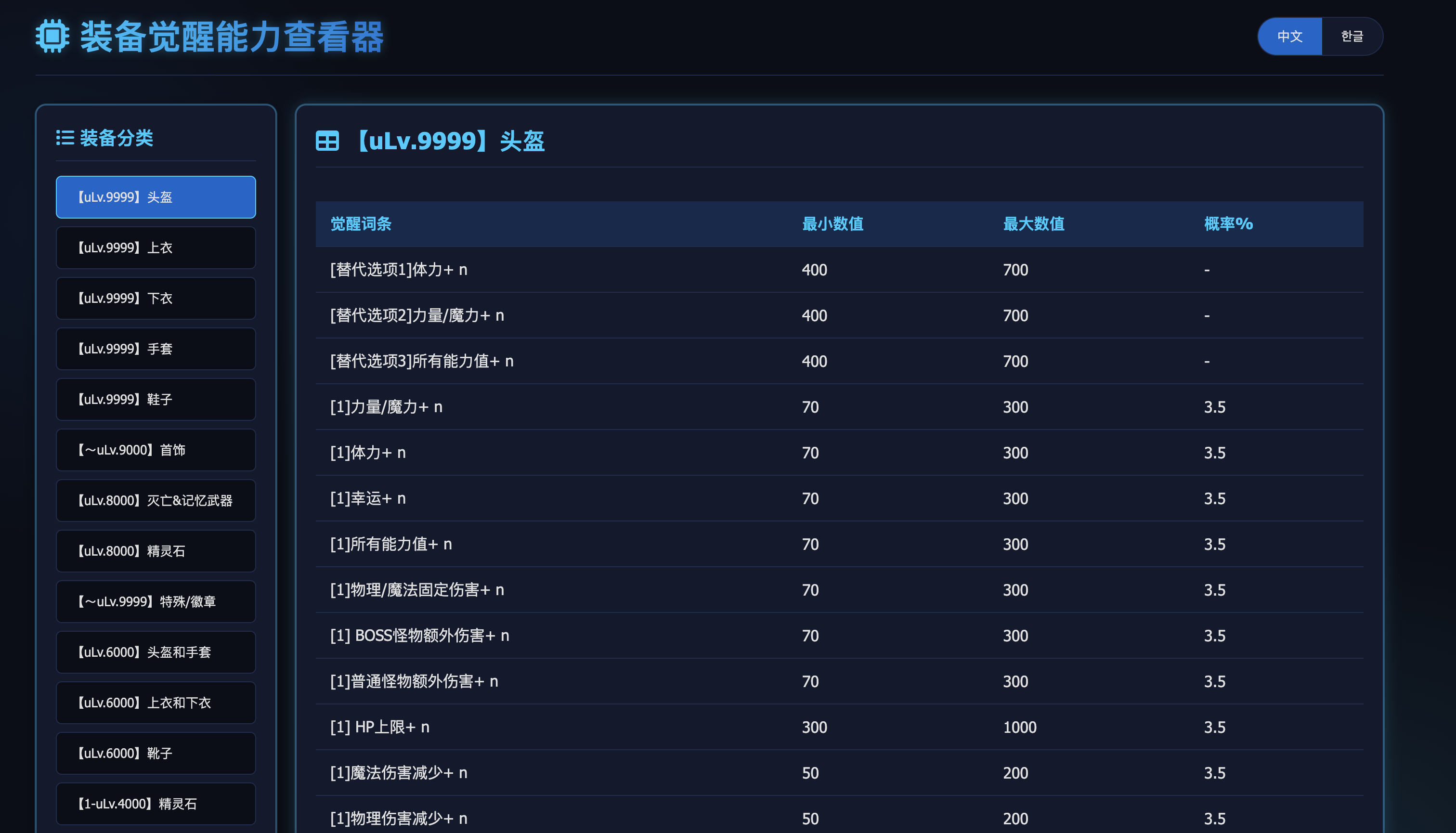 装备觉醒词条模拟器