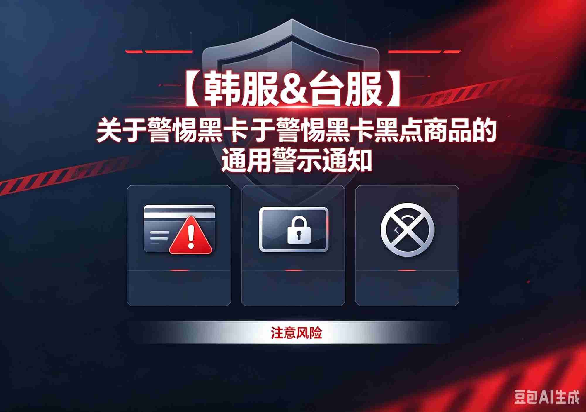 【韩服&台服】关于警惕黑卡黑点商品的通用警示通知~